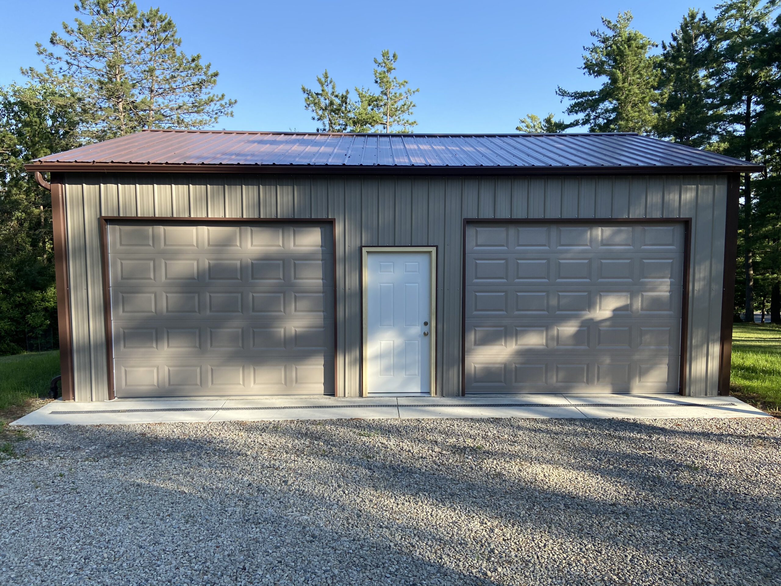 Pole barn traditional garage doors